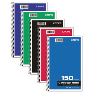 Coil-Lock Wirebound Notebooks, College/Medium, 9-1/2 x 6, White, 150 Sheets by TOPS BUSINESS FORMS