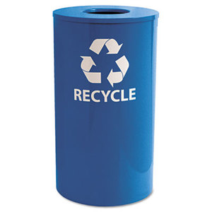 EXCELL METAL PRODUCTS CO RC-33 RBL Indoor/Outdoor Round Steel Recycling Receptacle, 33gal, Blue by EXCELL METAL PRODUCTS CO