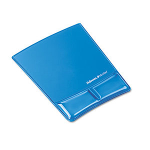 Gel Wrist Support w/Attached Mouse Pad, Blue by FELLOWES MFG. CO.
