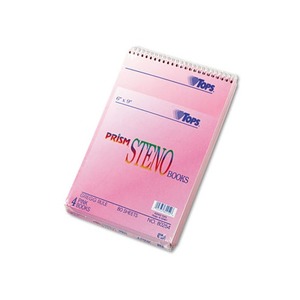 Prism Steno Books, Gregg, 6 x 9, Pink, 80 Sheets, 4 Pads/Pack by TOPS BUSINESS FORMS