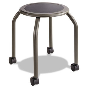 Safco Products 6667 Diesel Series Industrial Stool, Stationary Padded Seat, Casters, Steel/Pewter by SAFCO PRODUCTS