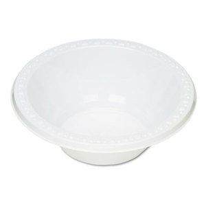 Plastic Dinnerware, Bowls, 12oz, White, 125/Pack by TABLEMATE PRODUCTS, CO.