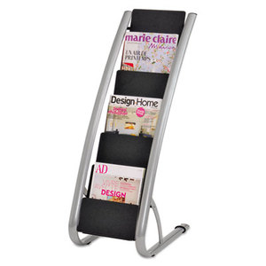 Alba, Inc DDEXPO6 Literature Floor Rack, Six Pocket, 13 1/3 x 19 2/3 x 36 2/3, Silver Gray/Black by ALBA