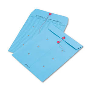 QUALITY PARK PRODUCTS 63577 Colored Paper String & Button Interoffice Envelope, 10 x 13, Blue,100/Box by QUALITY PARK PRODUCTS