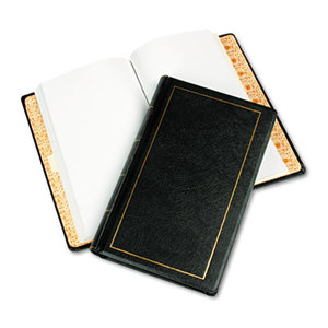 Looseleaf Minute Book, Black Leather-Like Cover, 125 Pages (250 Cap), 8 1/2 x 14 by WILSON JONES CO.