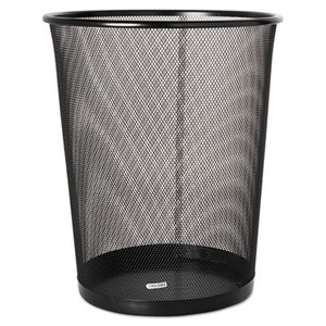 ROLODEX 22351 4 1/2 Gallon Steel Black Round Mesh Trash Can by ROLODEX