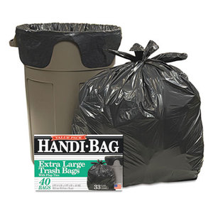 WEBSTER INDUSTRIES HAB 6FTL40 Super Value Pack Trash Bags, 33gal, .65mil, 32.5 x 40, Black, 40/Box by WEBSTER INDUSTRIES