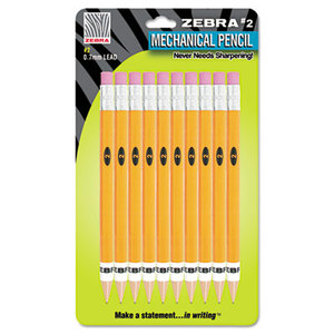 ZEBRA PEN CORPORATION 51351 #2 Mechanical Pencil, 0.7 mm, Yellow, 10/Pack by ZEBRA PEN CORP.