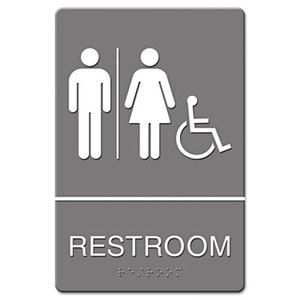 U.S. Stamp & Sign 4811 ADA Sign, Restroom/Wheelchair Accessible Tactile Symbol, Molded Plastic, 6 x 9 by U. S. STAMP & SIGN