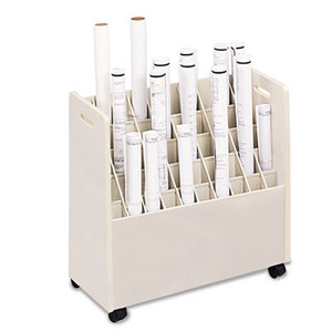 Laminate Mobile Roll Files, 50 Compartments, 30-1/4w x 15-3/4d x 29-1/4h, Putty by SAFCO PRODUCTS