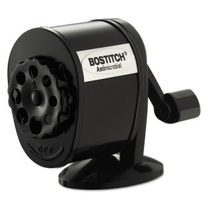 Stanley-Bostitch Office Products BOSMPS1-BLK Counter-Mount/Wall-Mount Antimicrobial Manual Pencil Sharpener, Black by STANLEY BOSTITCH