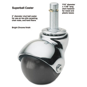 Superball Casters, 75 lbs./Caster, Vinyl, C Stem, Soft, 4/Set by MASTER CASTER COMPANY