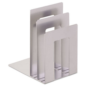 MMF INDUSTRIES 241873S50 Soho Bookend with Squared Corners, 5w x 7d x 8h, Silver by MMF INDUSTRIES