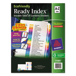 Ready Index Customizable Table of Contents Multicolor Dividers, 26-Tab, Letter by AVERY-DENNISON