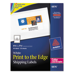 Color Printing Mailing Labels, 4 3/4 x 7 3/4, White, 50/Pack by AVERY-DENNISON