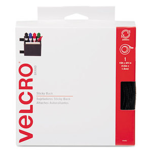 Velcro Industries B.V 90081 Sticky-Back Hook and Loop Fastener Tape with Dispenser, 3/4 x 15 ft. Roll, Black by VELCRO USA, INC.