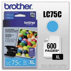 Brother Industries, Ltd LC75C LC75C (LC-75C) Innobella High-Yield Ink, 600 Page-Yield, Cyan by BROTHER INTL. CORP.
