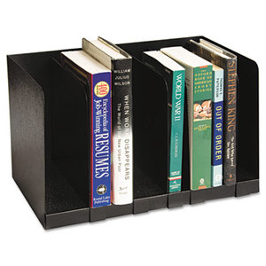Six Section Book Rack w/Dividers, Steel, 15 x 9 1/4 x 9 1/4, Black by BUDDY PRODUCTS
