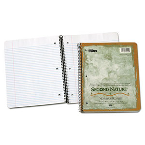 Second Nature Subject Wirebound Notebook, 8 1/2" x 14", White, 80 Sheets by TOPS BUSINESS FORMS