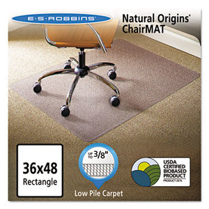 E.S. ROBBINS 141028 Natural Origins Chair Mat For Carpet, 36 x 48, Clear by E.S. ROBBINS