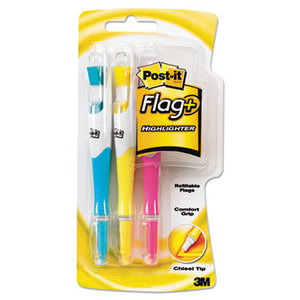 3M 689HL3 Flag + Highlighter, Blue/Yellow/Pink, 50 Flags/Pen, 3/Pk by 3M/COMMERCIAL TAPE DIV.