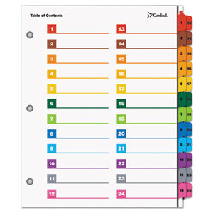 OneStep Printable Table of Contents/Dividers, 24-Tab, 11 x 8 1/2, Multicolor by CARDINAL BRANDS INC.