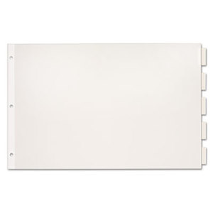 Paper Insertable Dividers, 5-Tab, 11 x 17, White Paper/Clear Tabs by CARDINAL BRANDS INC.