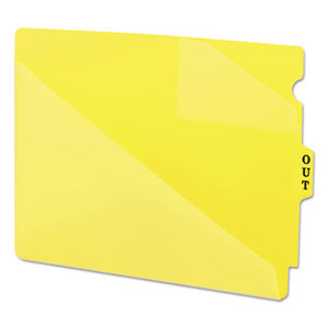 Out Guides w/Diagonal-Cut Pockets, Poly, Letter, Yellow, 50/Box by SMEAD MANUFACTURING CO.