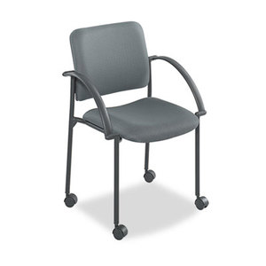 Moto Series Stacking Chairs, Gray Fabric Upholstery, 2/Carton by SAFCO PRODUCTS