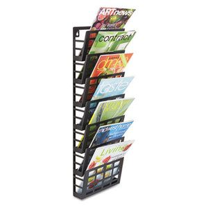 Safco Products 4662BL Grid Magazine Rack, Seven Compartments, 9-1/2w x 5-1/2d x 29-1/2h, Black by SAFCO PRODUCTS