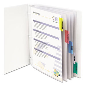 Sheet Protectors with Index Tabs, Assorted Color Tabs, 2", 11 x 8 1/2, 5/ST by C-LINE PRODUCTS, INC