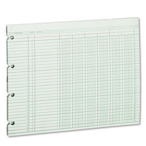 Accounting Sheets, Six Column, 9-1/4 x 11-7/8, 100 Loose Sheets/Pack, Green by WILSON JONES CO.