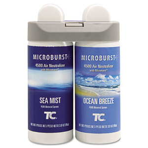 Microburst Duet Refills, Sea Mist/Ocean Breeze, 3oz, 4/Carton by RUBBERMAID COMMERCIAL PROD.