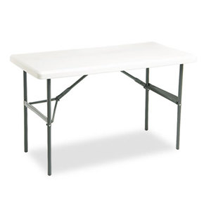 ICEBERG ENTERPRISES, LLC 65203 IndestrucTables Too 1200 Series Resin Folding Table, 48w x 24d x 29h, Platinum by ICEBERG ENTERPRISES