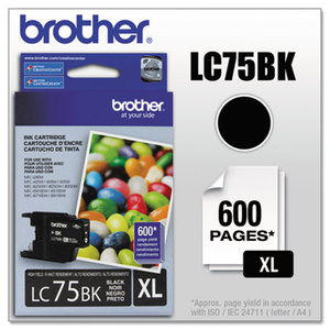 Brother Industries, Ltd LC75BK LC75BK (LC-75BK) Innobella High-Yield Ink, 600 Page-Yield, Black by BROTHER INTL. CORP.