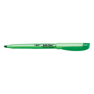 BIC BL11 GRN Brite Liner Highlighter, Chisel Tip, Fluorescent Green Ink, Dozen by BIC CORP.