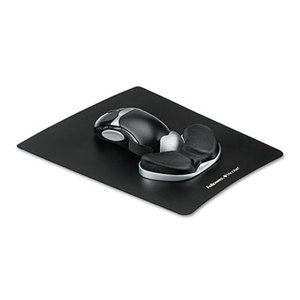 Memory Foam Gliding Palm Support w/Mouse Pad, Black by FELLOWES MFG. CO.