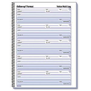 Voice Mail Wirebound Log Books, 8 x 10 5/8, 500 Sets/Book by REDIFORM OFFICE PRODUCTS