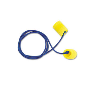EAR Classic Earplugs, Corded, PVC Foam, Yellow, 200 Pairs by 3M/COMMERCIAL TAPE DIV.