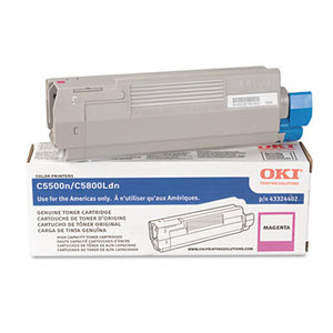 OKI Data 43324402 43324402 High-Yield Toner (Type C8), 5000 Page-Yield, Magenta by OKIDATA