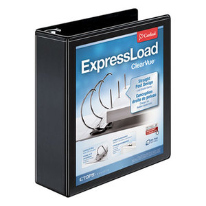 Cardinal Brands, Inc 49131 ExpressLoad ClearVue Locking D-Ring Binder, 3" Cap, 11 x 8 1/2, Black by CARDINAL BRANDS INC.