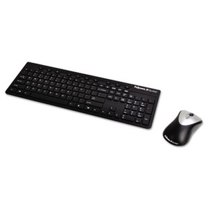 Slimline Wireless Antimicrobial Keyboard and Mouse, 15 ft Range, Black by FELLOWES MFG. CO.