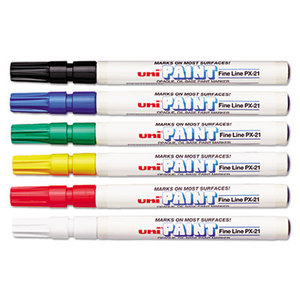 Sanford, L.P. 63720 uni-Paint Markers, Fine Point, Assorted, 6/Set by SANFORD