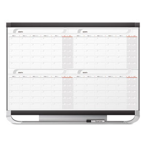 Quartet 4MCP43P2 Prestige 2 Total Erase Four-Month Calendar, 48 x 36, Graphite Color Frame by QUARTET MFG.