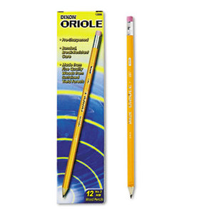 Oriole Woodcase Presharpened Pencil, HB #2, Yellow, Dozen by DIXON TICONDEROGA CO.