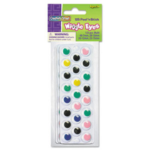 Peel 'N Stick Wiggle Eyes, Assorted Sizes, Assorted Colors, 125/Pack by THE CHENILLE KRAFT COMPANY