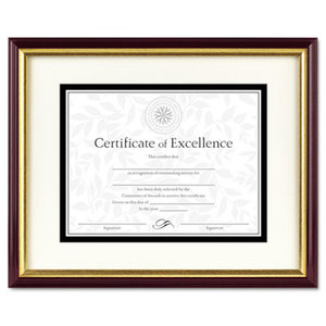 DAX MANUFACTURING INC. 2703S2RX Document/Certificate Frame w/Mat, Plastic, 11 x 14, 8 1/2 x 11, Mahogany/Gold by DAX MANUFACTURING INC.