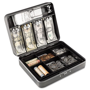 Cash Box with Combination Lock, 12 in, Charcoal by MMF INDUSTRIES