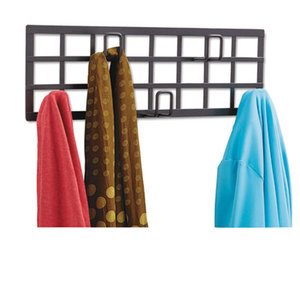 Safco Products 4663BL Grid Coat Rack, Five Hooks, 21-1/2w x 2-1/4d x 6-3/4h, Black by SAFCO PRODUCTS