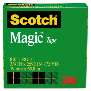 3M 810342592 Magic Tape, 3/4" x 2592", 3" Core, Clear by 3M/COMMERCIAL TAPE DIV.